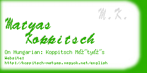 matyas koppitsch business card